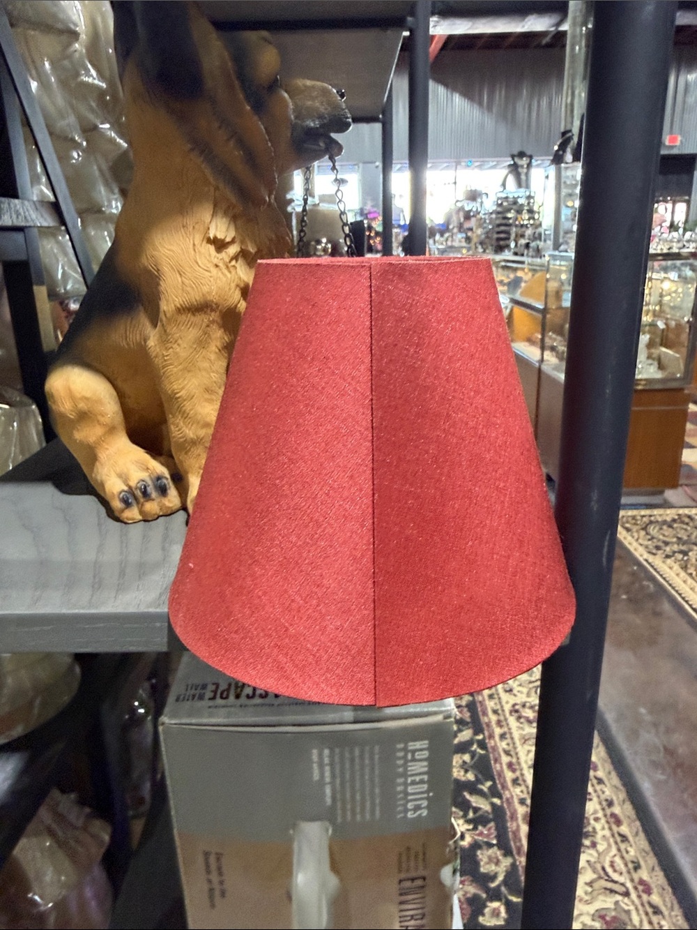 Classic Red Fabric Lantern Shade - Timeless Accent